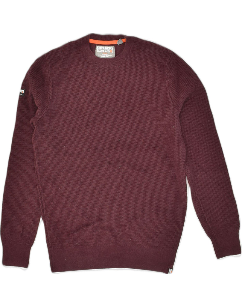 SUPERDRY Mens Crew Neck Jumper Sweater Medium Burgundy Cotton | Vintage Superdry | Thrift | Second-Hand Superdry | Used Clothing | Messina Hembry 