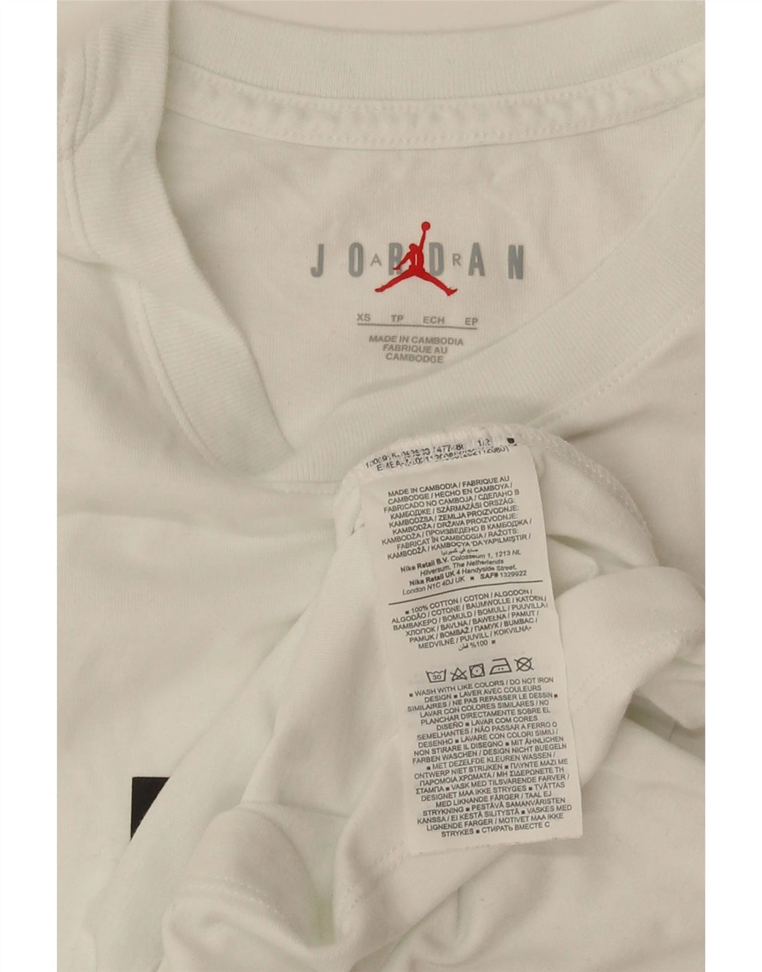 Jordan Mens Graphic T-Shirt Top XS White Cotton