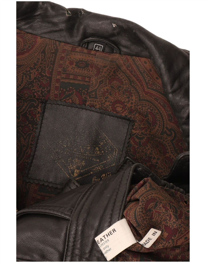 Vintage Mens Leather Jacket UK 44 2XL Black Leather