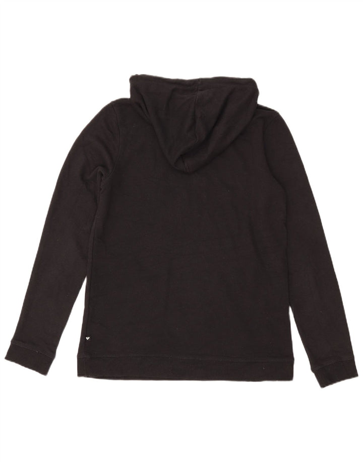 Roxy Womens Graphic Hoodie Jumper UK 14 Medium Black Cotton