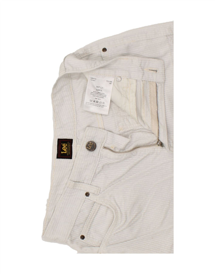 LEE Womens Carol Straight Corduroy Trousers W27 L31 White Cotton Vintage Lee and Second-Hand Lee from Messina Hembry 