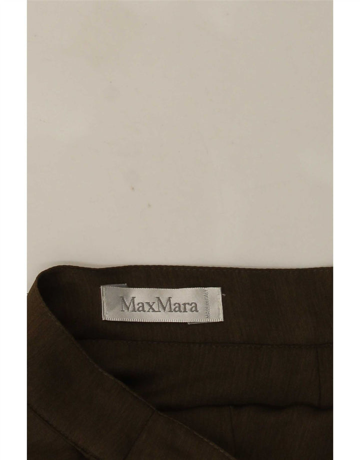 Max Mara Womens Pleated Wrap Skirt W25 XS Khaki