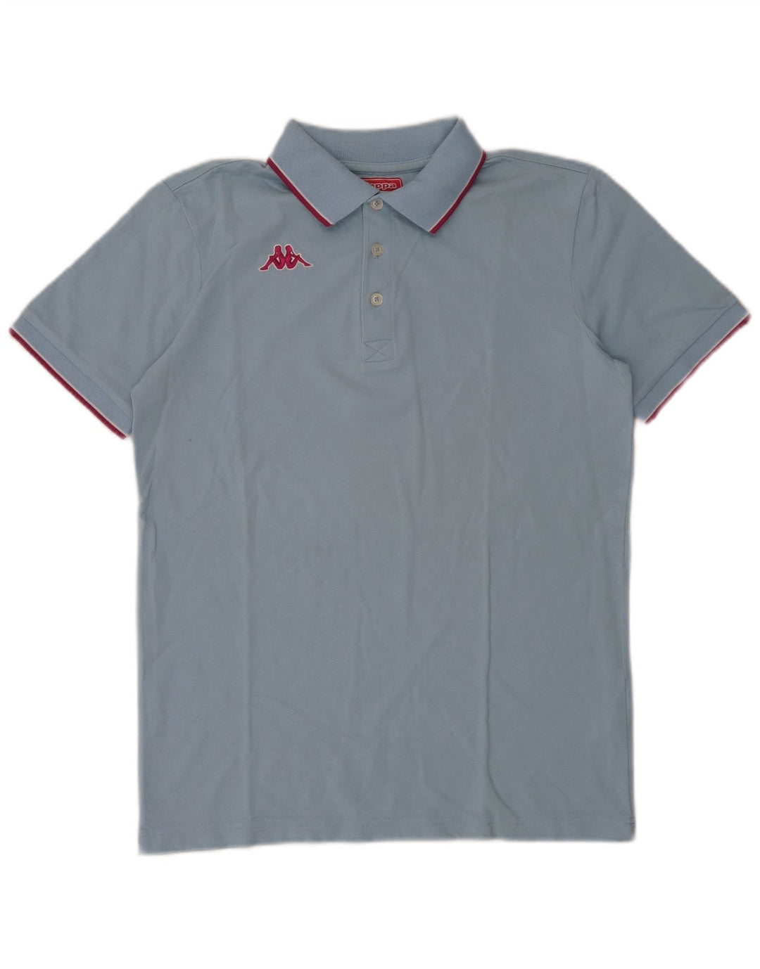 Kappa Mens Polo Shirt Medium Blue Striped Cotton