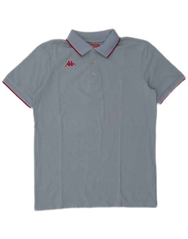 Kappa Mens Polo Shirt Medium Blue Striped Cotton