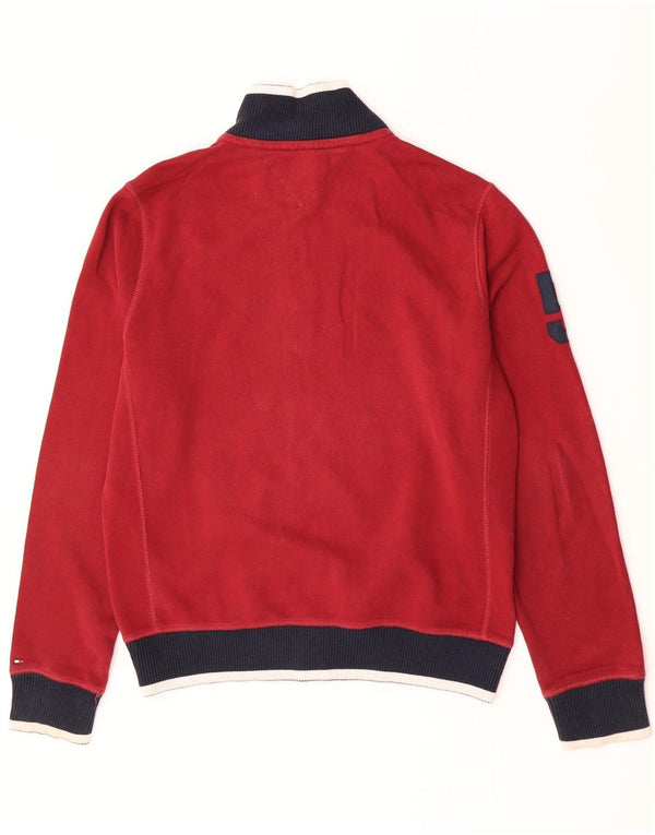 Tommy Hilfiger Mens Vintage Fit Tracksuit Top Jacket Medium Burgundy