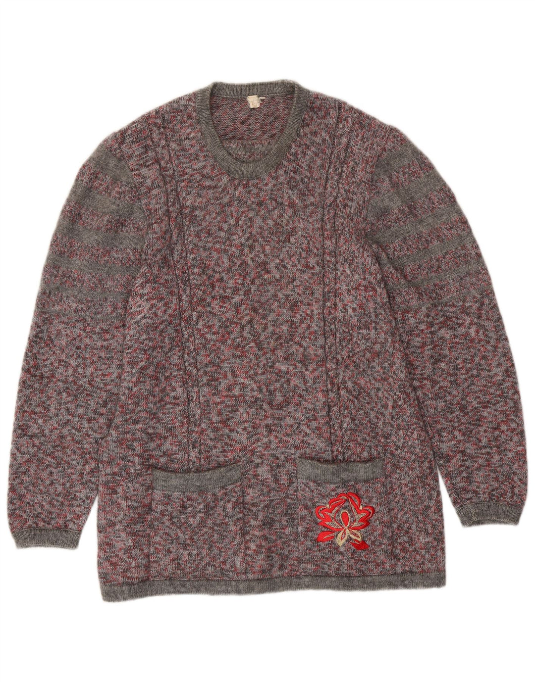 VINTAGE Womens Crew Neck Jumper Sweater UK 16 Large Multicoloured Flecked