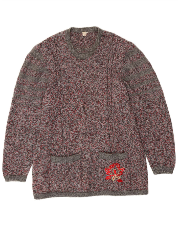 VINTAGE Womens Crew Neck Jumper Sweater UK 16 Large Multicoloured Flecked