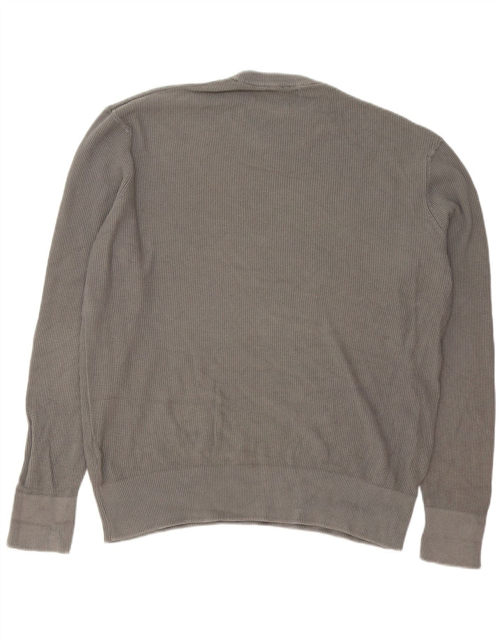 Zara Mens Crew Neck Jumper Sweater Medium Grey Cotton