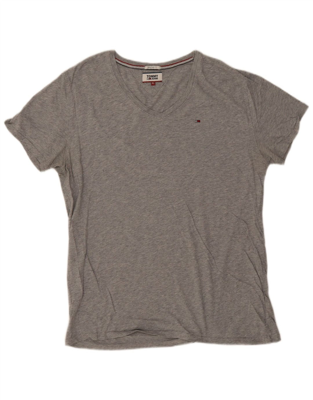 Tommy Hilfiger Mens Regular Fit T-Shirt Top XL Grey Cotton