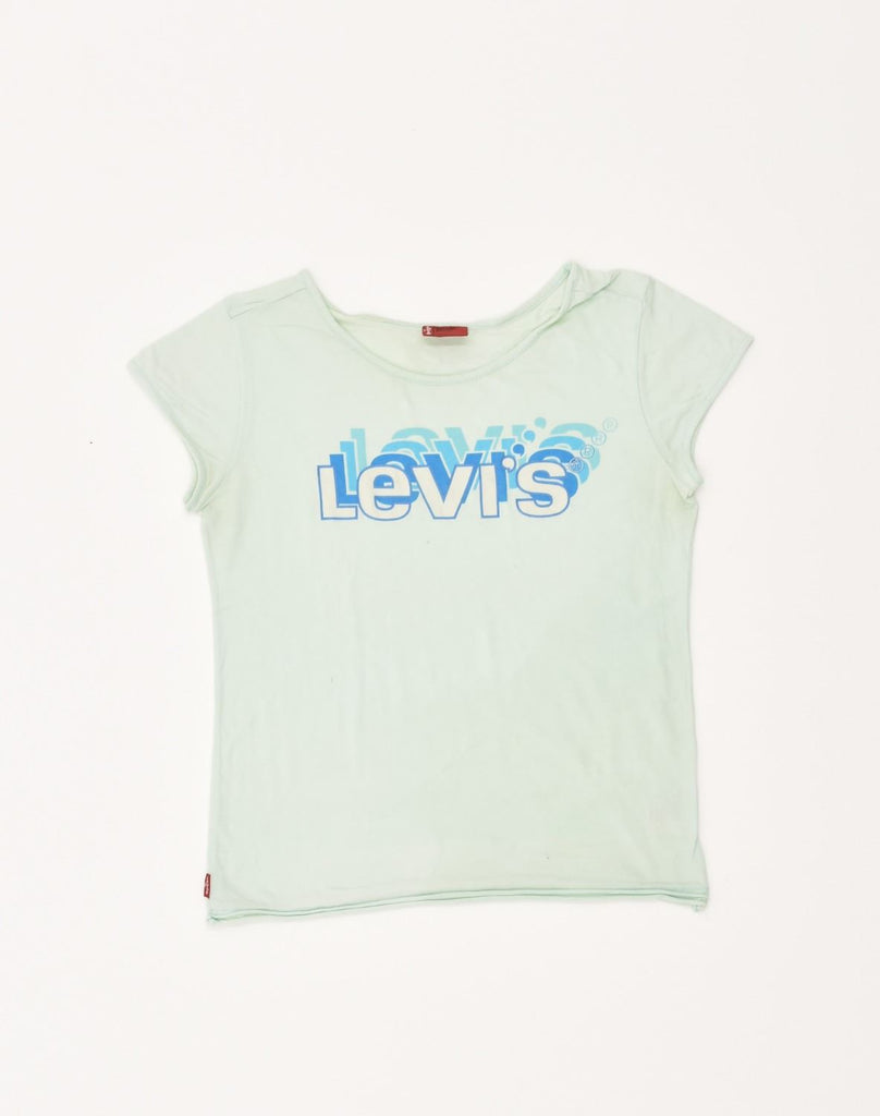 LEVI'S Womens Graphic T-Shirt Top UK 8 Small Green Cotton | Vintage Levi's | Thrift | Second-Hand Levi's | Used Clothing | Messina Hembry 