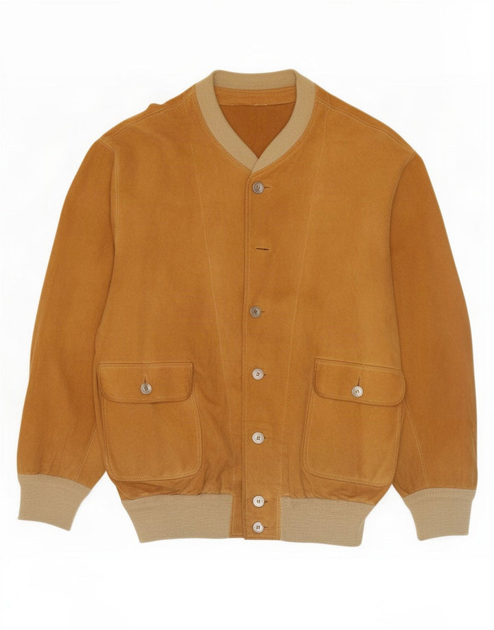 Vintage Mens Suede Bomber Jacket UK 38 Medium Brown