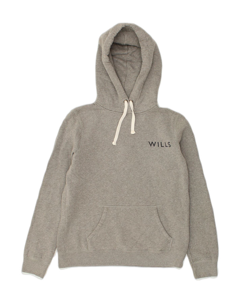 JACK WILLS Womens Graphic Hoodie Jumper UK 12 Medium  Grey Cotton | Vintage Jack Wills | Thrift | Second-Hand Jack Wills | Used Clothing | Messina Hembry 