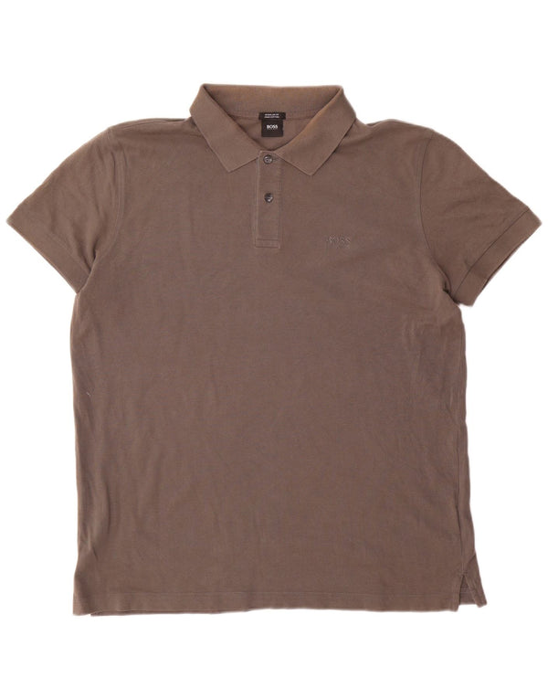 Hugo Boss Mens Regular Fit Polo Shirt XL Brown Cotton