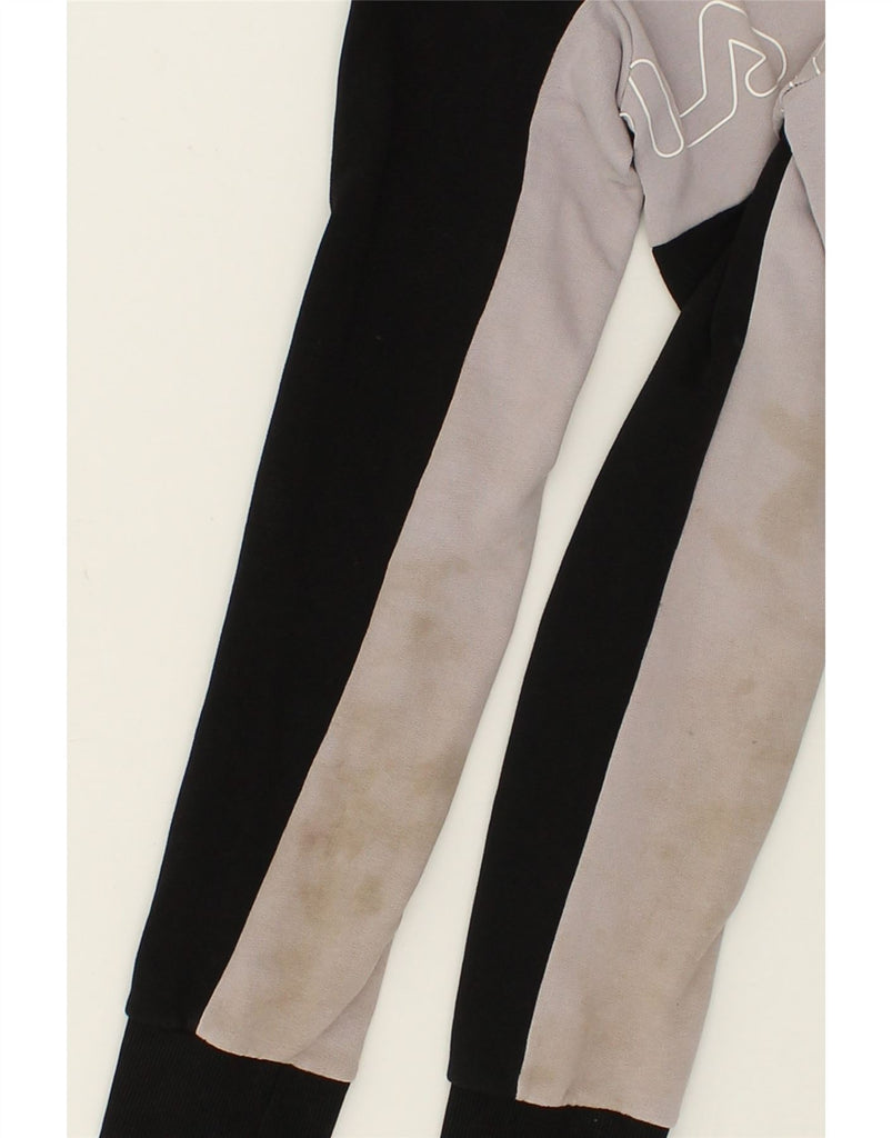 FILA Womens Graphic Sweatshirt Jumper UK 6 XS Black Colourblock Cotton | Vintage Fila | Thrift | Second-Hand Fila | Used Clothing | Messina Hembry 