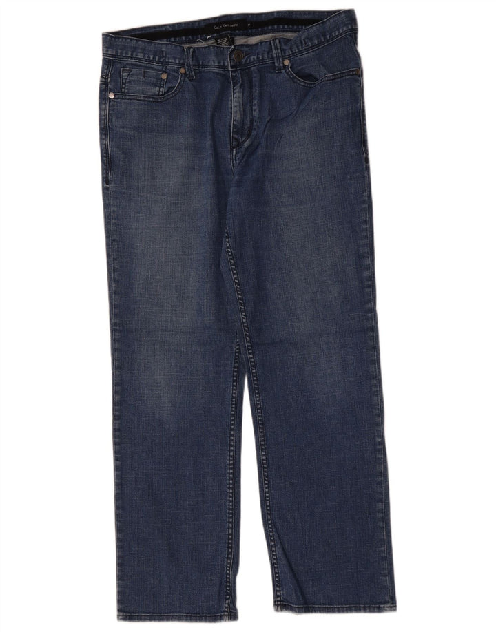 CALVIN KLEIN Mens Straight Jeans W34 L30 Blue Cotton