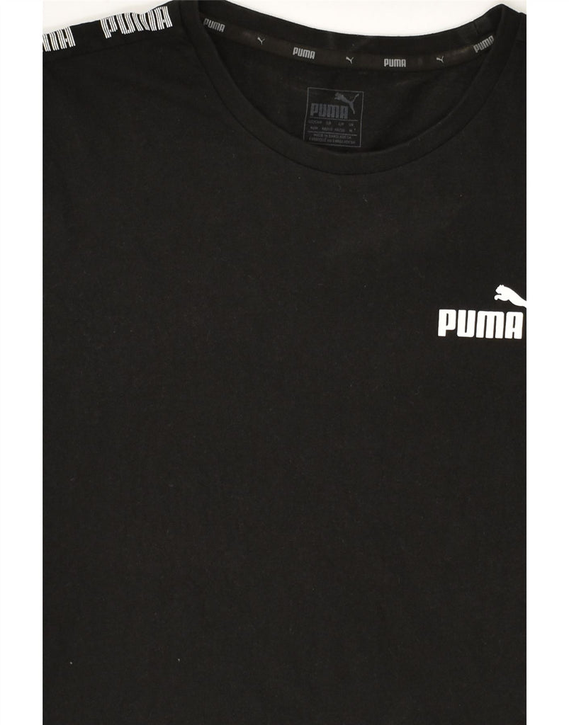 PUMA Mens Graphic T-Shirt Top Medium Black Cotton | Vintage Puma | Thrift | Second-Hand Puma | Used Clothing | Messina Hembry 