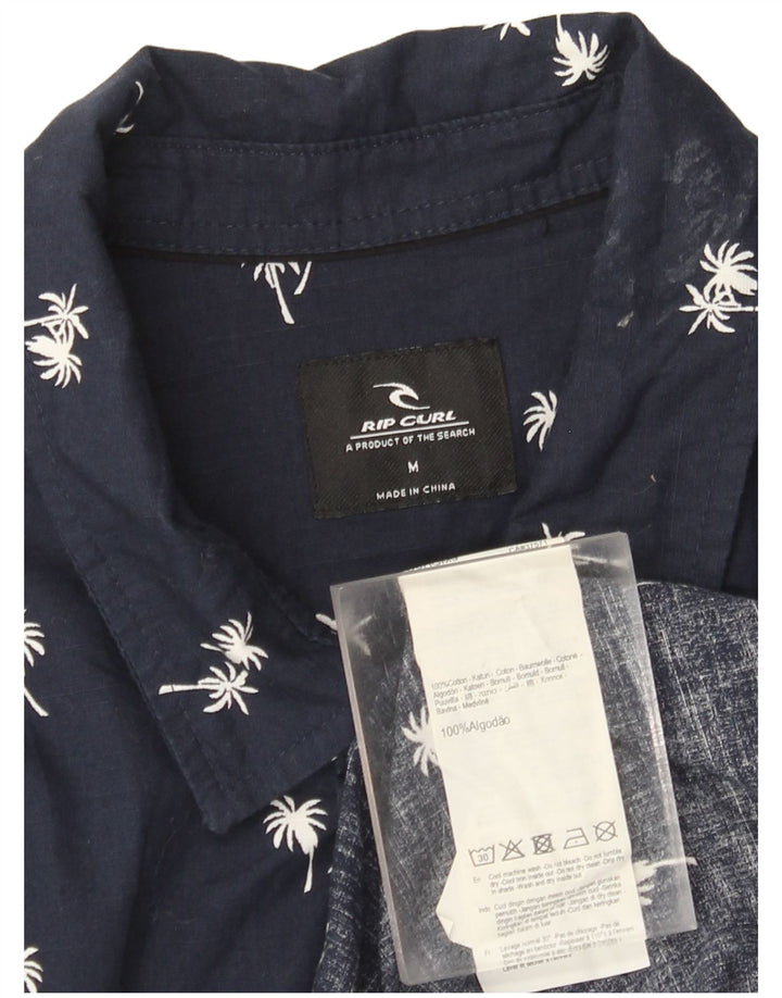 Rip Curl Mens Abstract Pattern Short Sleeve Shirt Medium Navy Blue Hawaiian