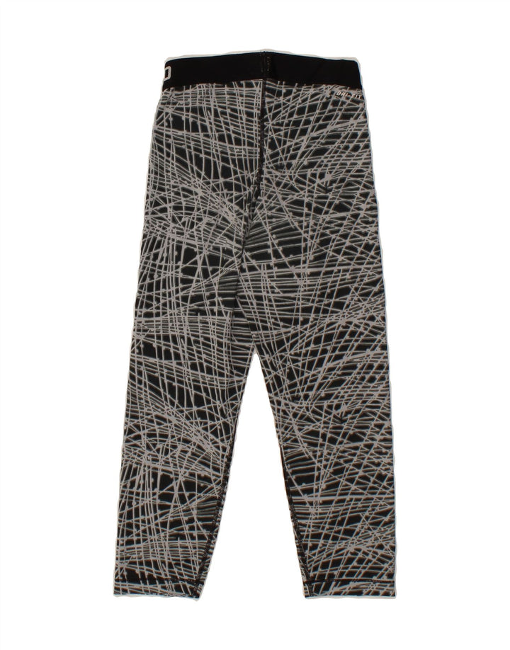 NIKE Womens Abstract Pattern Tracksuit Trousers UK 4 XS Black Vintage Nike and Second-Hand Nike from Messina Hembry 