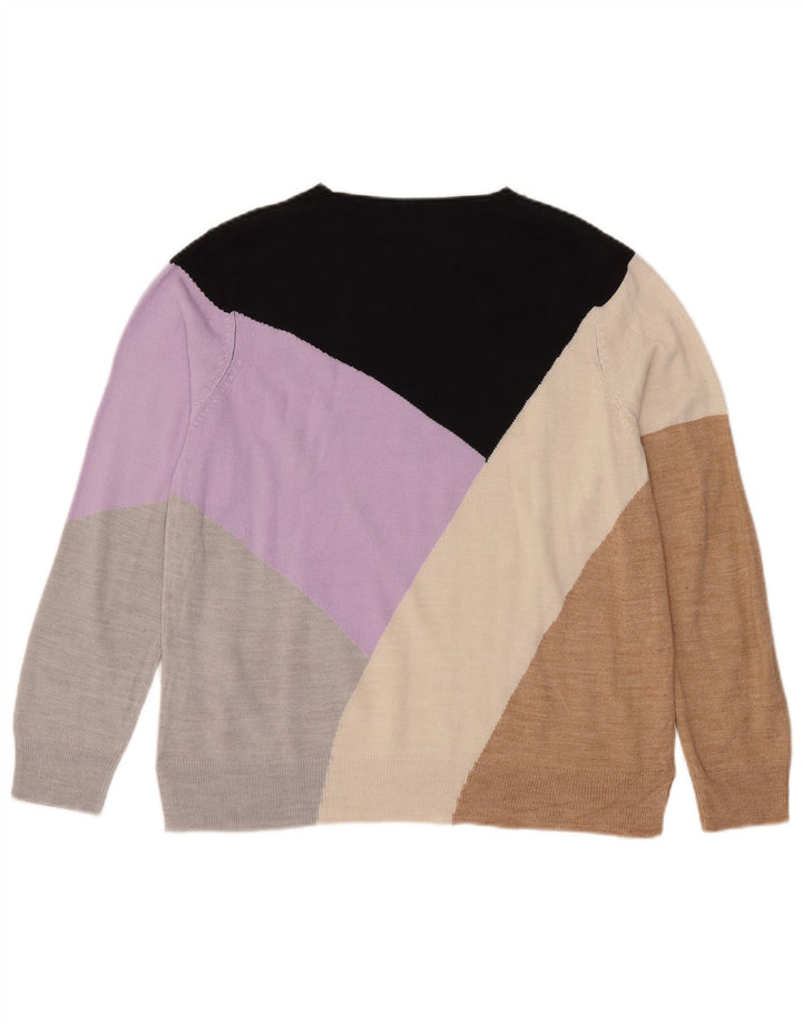 Marks & Spencer Womens Boat Neck Jumper Sweater UK 16 Large Multicoloured