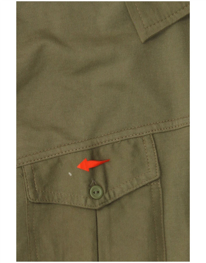 VINTAGE Womens Graphic Shirt US 10 Large Khaki Cotton