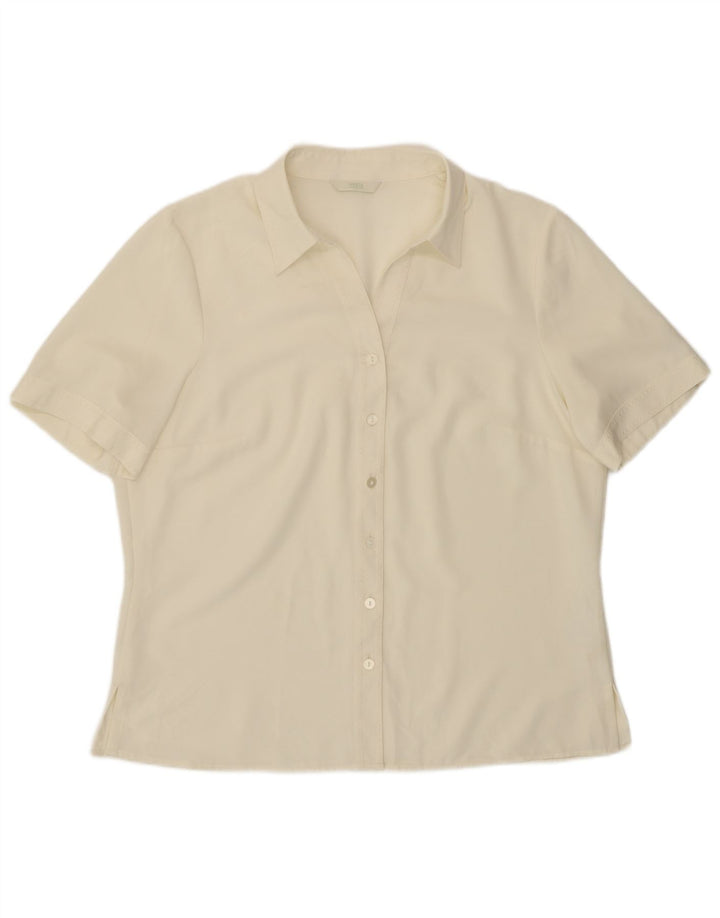 Marks & Spencer Womens Short Sleeve Shirt UK 18 XL Off White