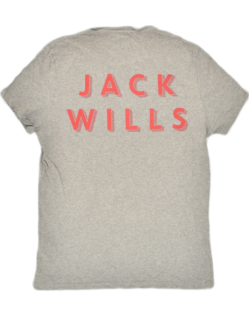 JACK WILLS Mens Graphic T-Shirt Top Medium Grey Cotton | Vintage Jack Wills | Thrift | Second-Hand Jack Wills | Used Clothing | Messina Hembry 