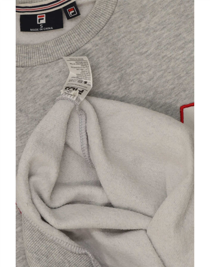 Fila Mens Graphic Sweatshirt Jumper Small Grey Cotton