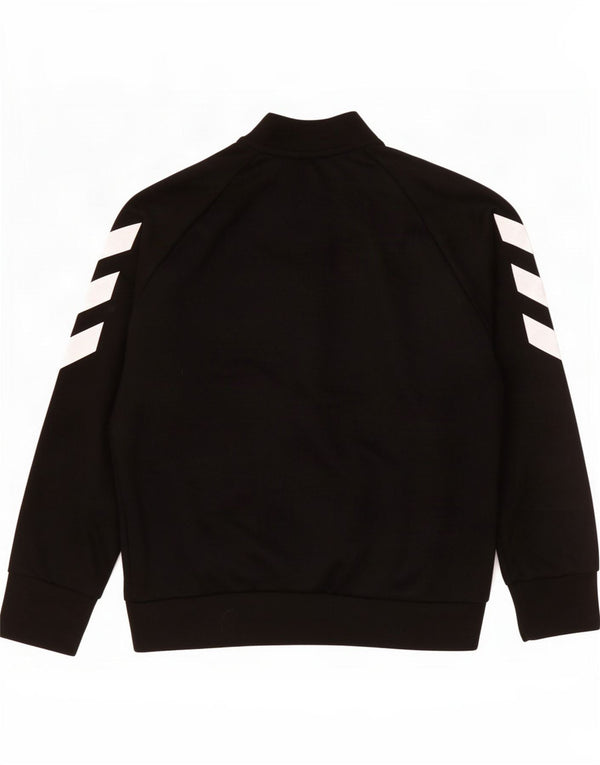 Adidas Boys Tracksuit Top Jacket 7-8 Years Black Colourblock Polyester