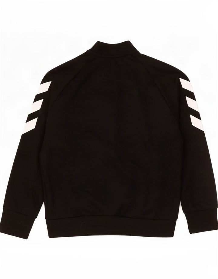 Adidas Boys Tracksuit Top Jacket 7-8 Years Black Colourblock Polyester