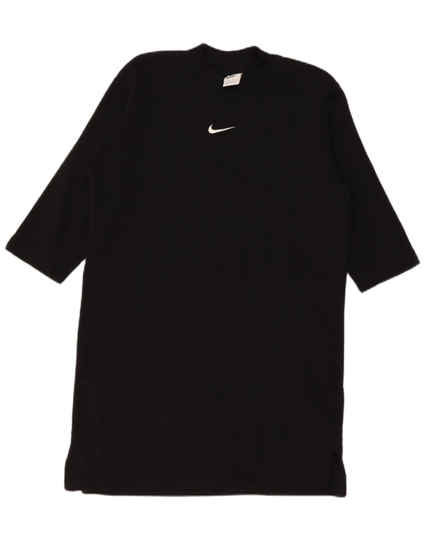 Nike Womens 3/4 Sleeve Oversized T-Shirt Dress UK 6 XS Black Cotton