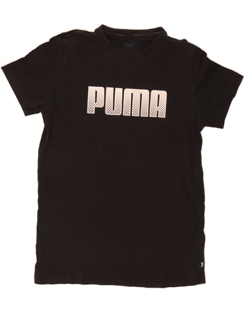 PUMA Boys Graphic T-Shirt Top 15-16 Years Black Cotton Vintage Puma and Second-Hand Puma from Messina Hembry 