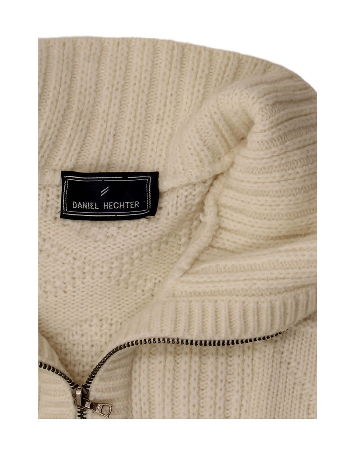 Daniel Hechter Mens Zip Neck Jumper Sweater XL Off White