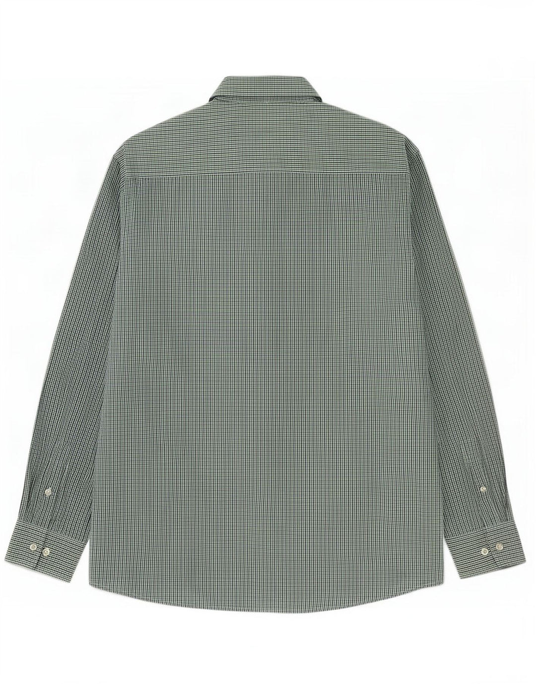 Pierre Cardin Mens Regular Fit Shirt XL Green Gingham Polyester