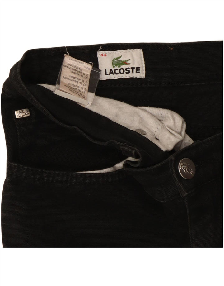 Lacoste Womens Bootcut Jeans Size 44 Large W36 L33 Black Cotton