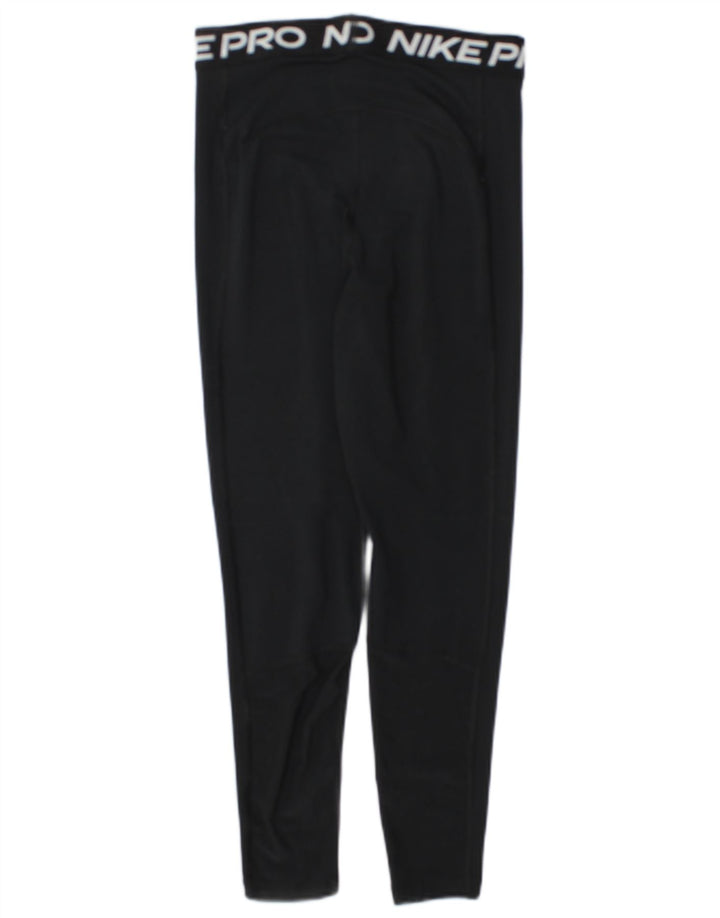 Nike Womens Dri Fit Graphic Leggings UK 10 Small  Black Polyester