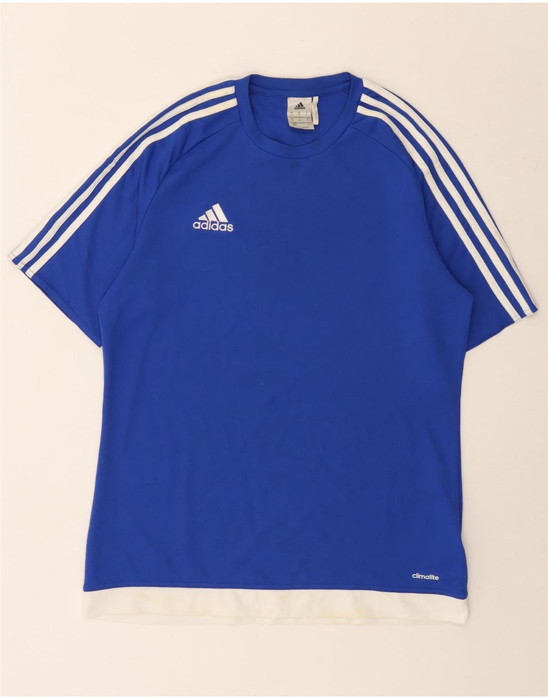 Adidas Mens Climalite T-Shirt Top Medium Blue Colourblock Polyester