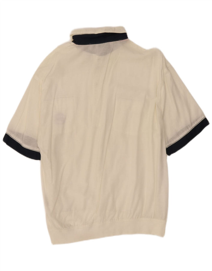 Navigare Mens Short Sleeve Pullover Shirt 3XL White Colourblock Cotton