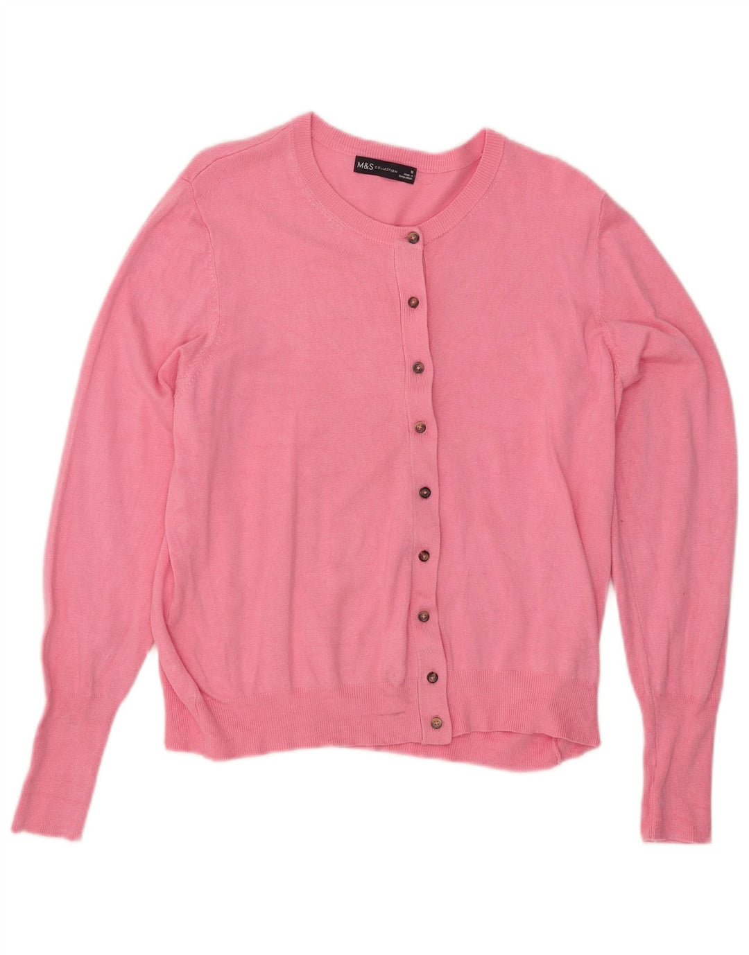 Marks & Spencer Womens Cardigan Sweater UK 16 Large Pink Viscose