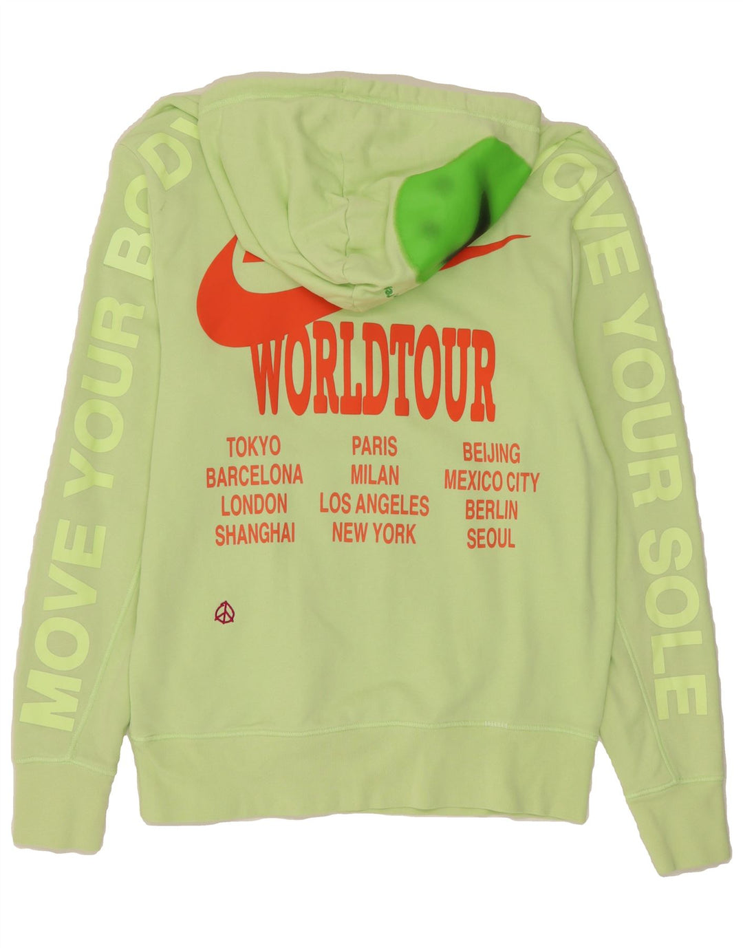 NIKE Mens Graphic Hoodie Jumper Small Green Cotton Vintage Nike and Second-Hand Nike from Messina Hembry 