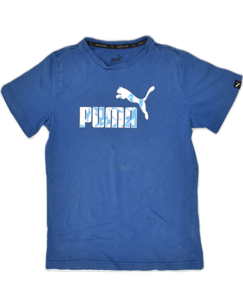 PUMA Boys Graphic T-Shirt Top 11-12 Years Large Blue Cotton | Vintage Puma | Thrift | Second-Hand Puma | Used Clothing | Messina Hembry 