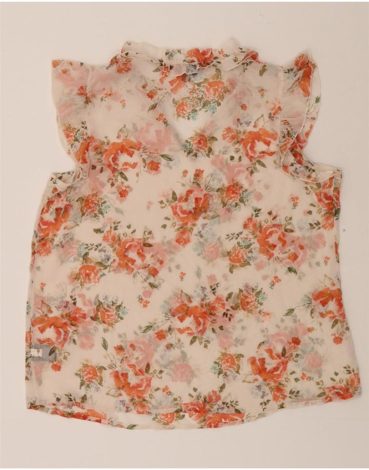 MOSSIMO Womens Blouse Top UK 18 XL Off White Floral Polyester Vintage Mossimo and Second-Hand Mossimo from Messina Hembry 