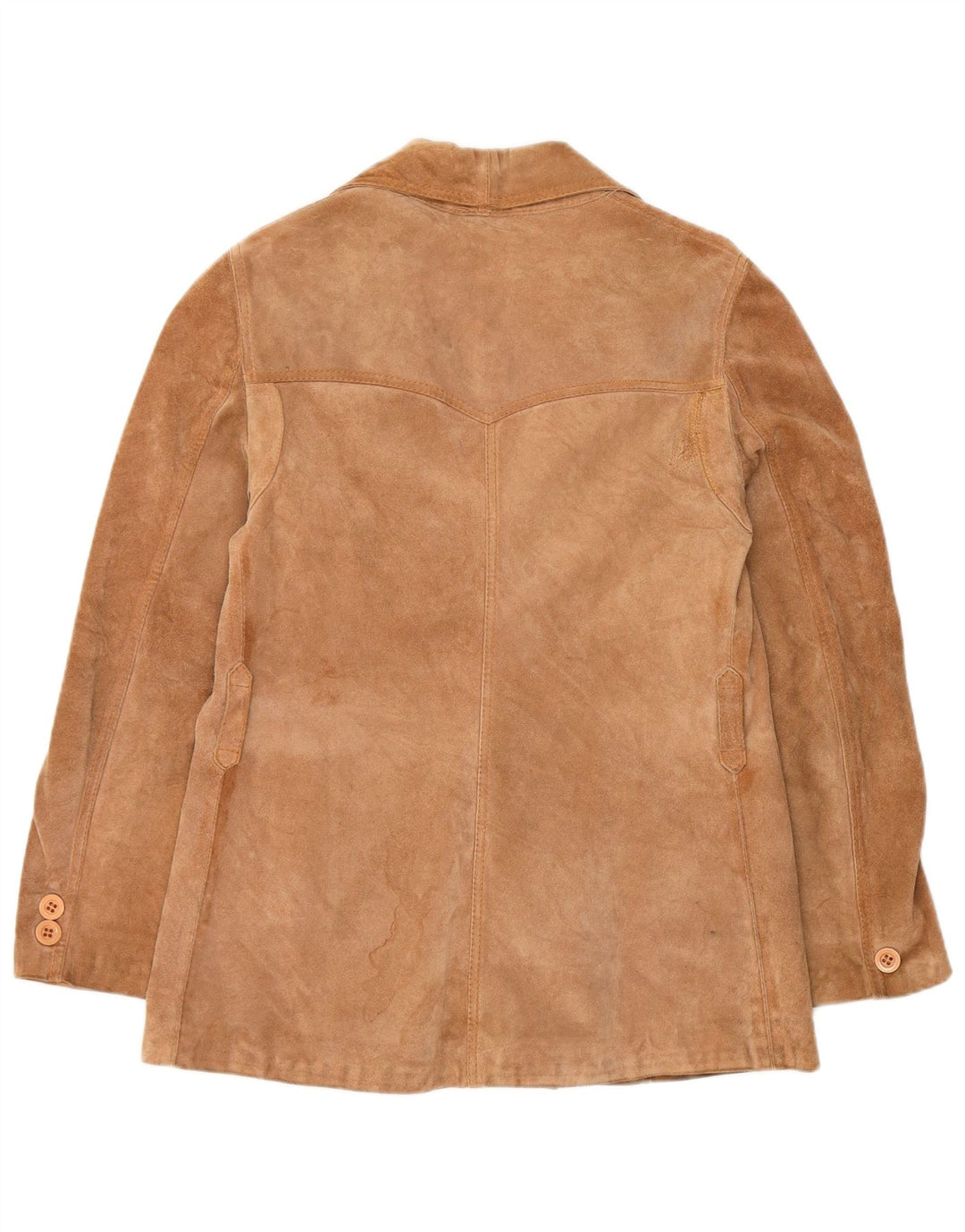 Vintage Womens 3 Button Suede Blazer Jacket UK 12 Medium Brown