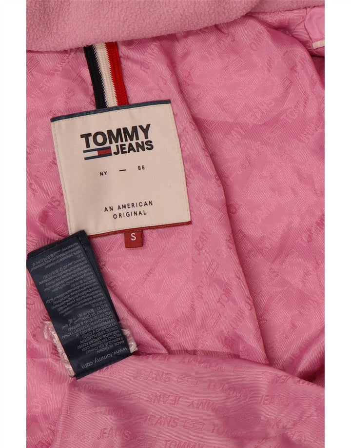 Tommy Hilfiger Womens Hooded Padded Jacket UK 10 Small Pink Polyester