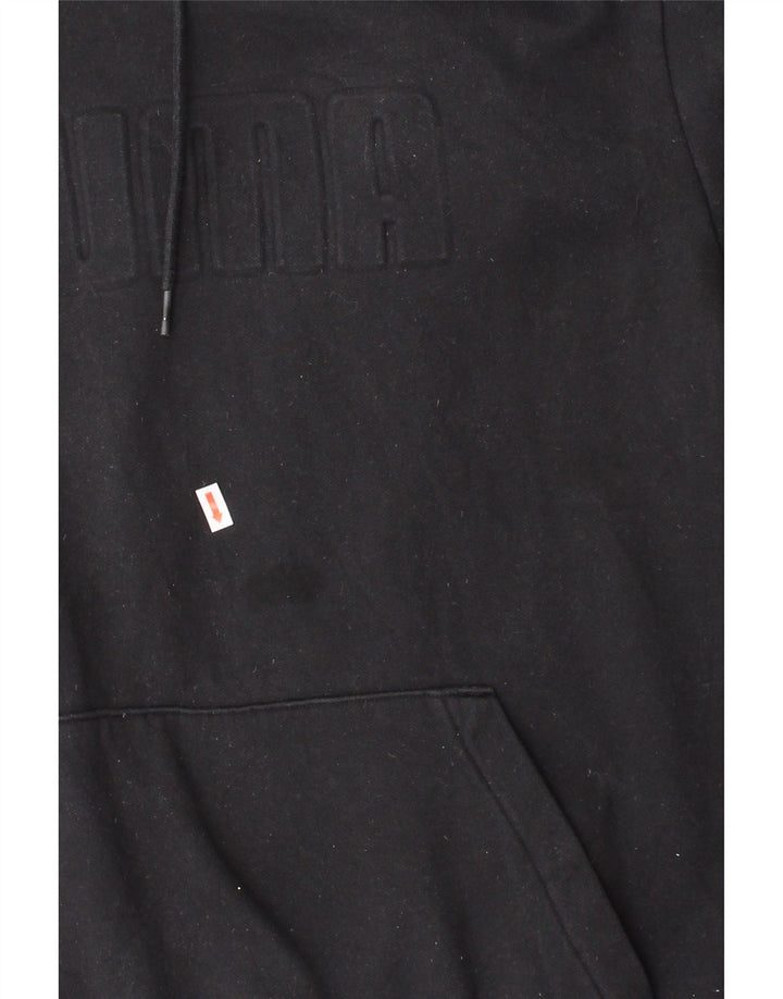 PUMA Mens Graphic Hoodie Jumper Large Black Cotton Vintage Puma and Second-Hand Puma from Messina Hembry 