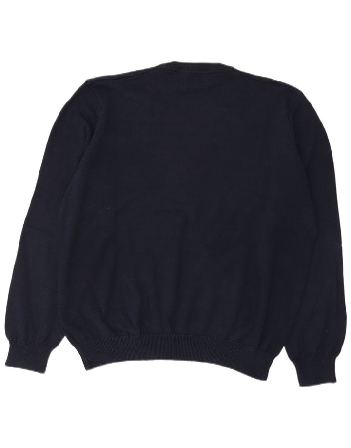 Marks & Spencer Mens V-Neck Jumper Sweater 2XL Navy Blue Cotton