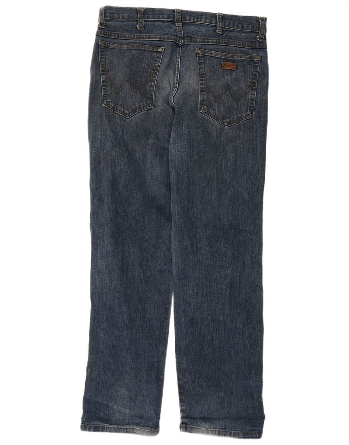 Wrangler Mens Texas Stretch Straight Jeans W34 L30 Blue Cotton