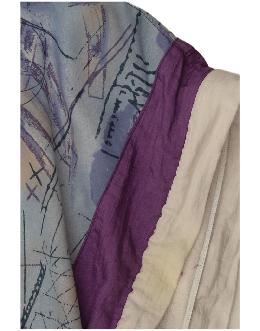 VINTAGE Womens Oversized Tracksuit Top Jacket UK 10 Small White