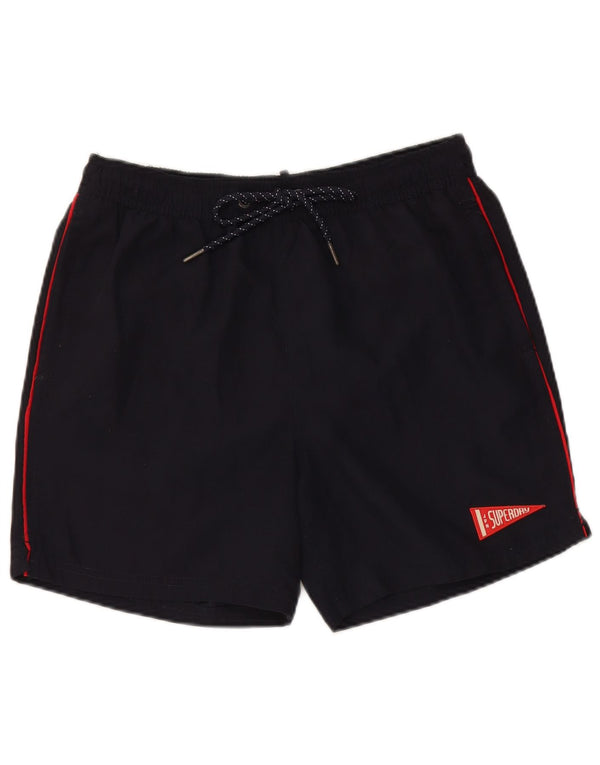 Superdry Mens Sport Shorts Medium  Navy Blue Polyester