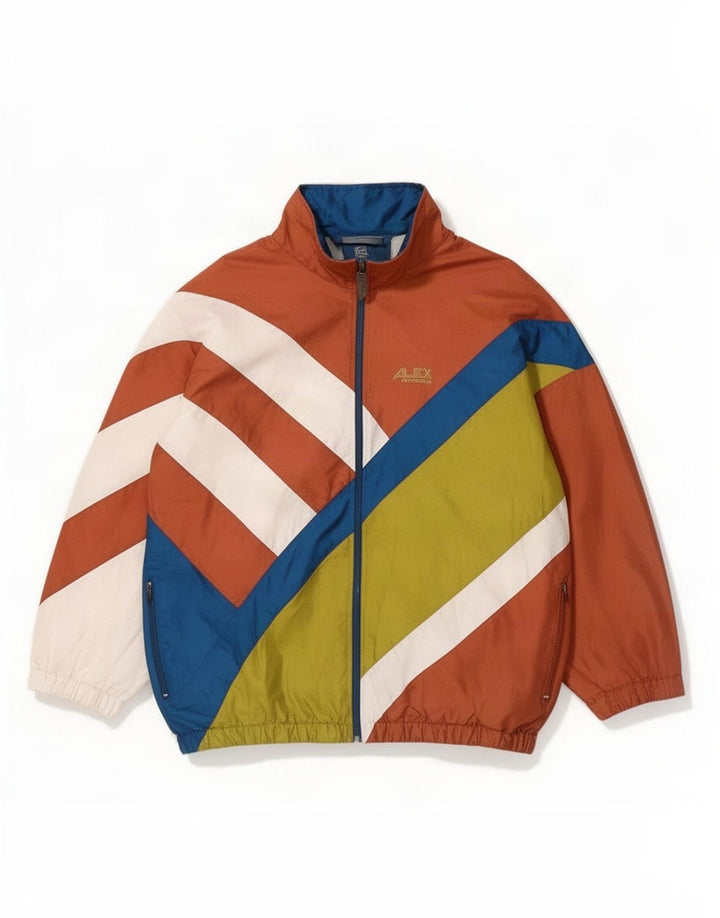 Alex Athletics Mens Tracksuit Top Jacket Small Multicoloured Colourblock