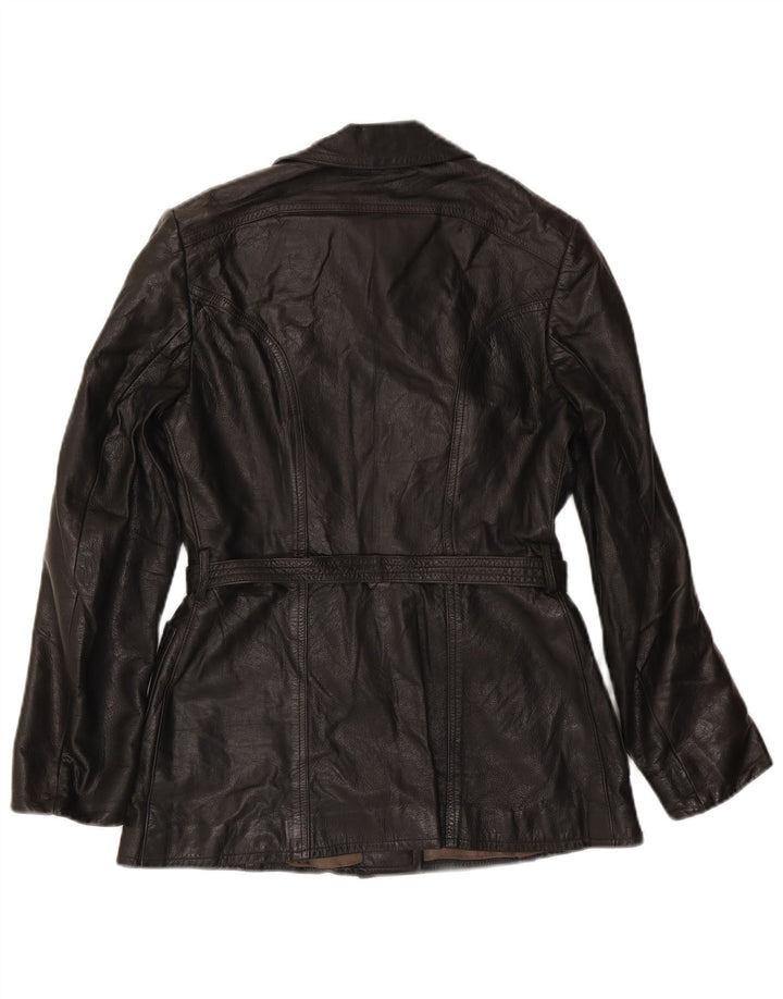 Vintage Womens Leather Jacket UK 10 Small Black